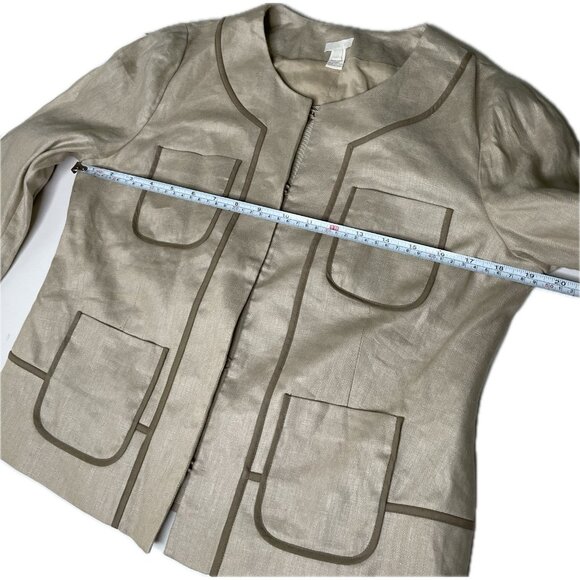 J. Crew Women’s 100% Linen Blazer Khaki 6 Small - Picture 5 of 8
